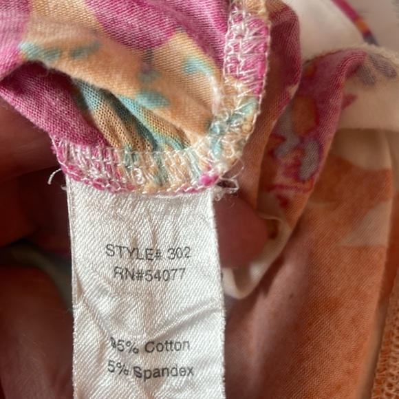 Cabi tunic tunic top floral square neck cotton stretch multicolored women size M - Picture 11 of 11